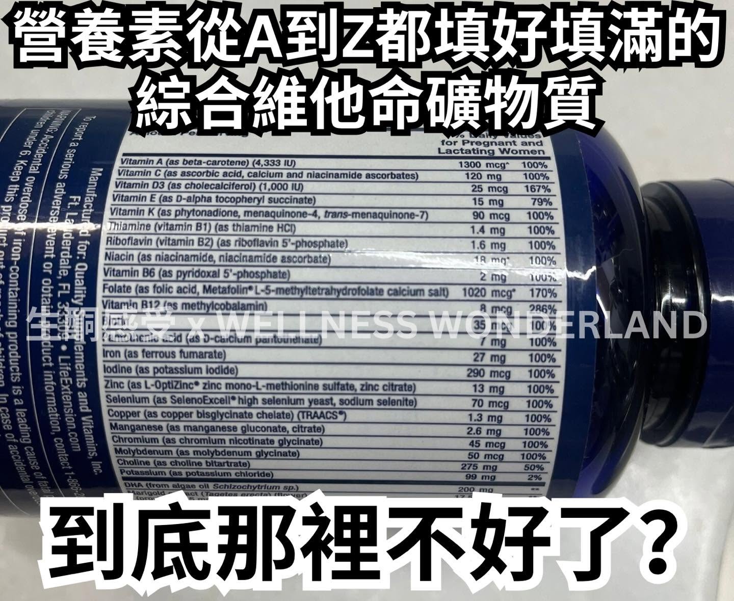 營養素從A到Z都填好填滿，到底那裡不好了？
