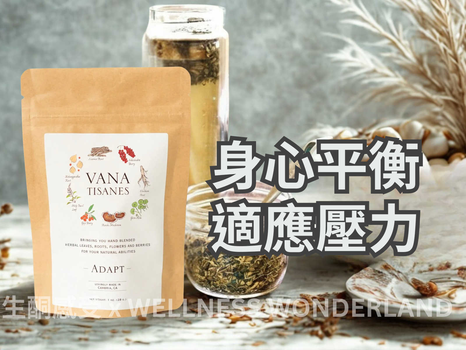 US Vana Tisanes<BR>Herbal Tea 28g ( Adapt ) Herbal Tea Stress Management