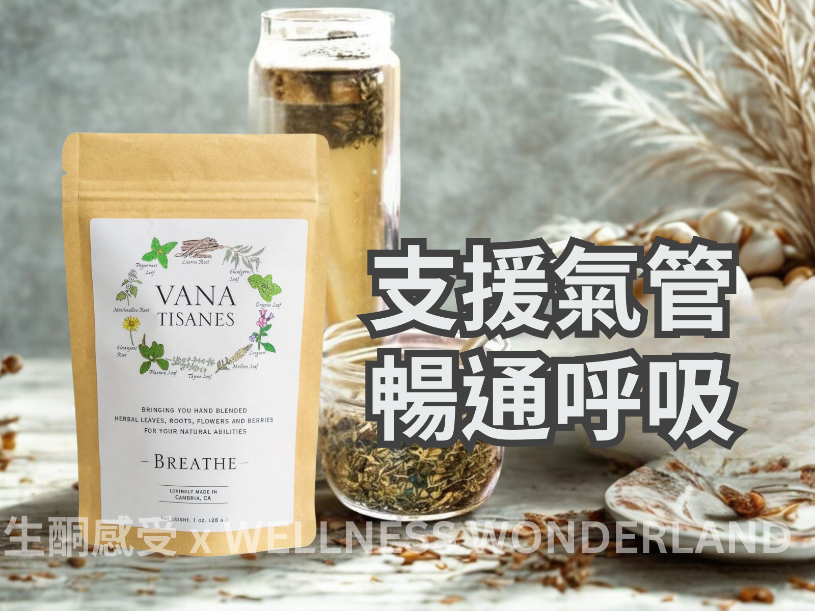 Vana Tisanes, USA<BR>Herbal Tea 28g (Breathe)