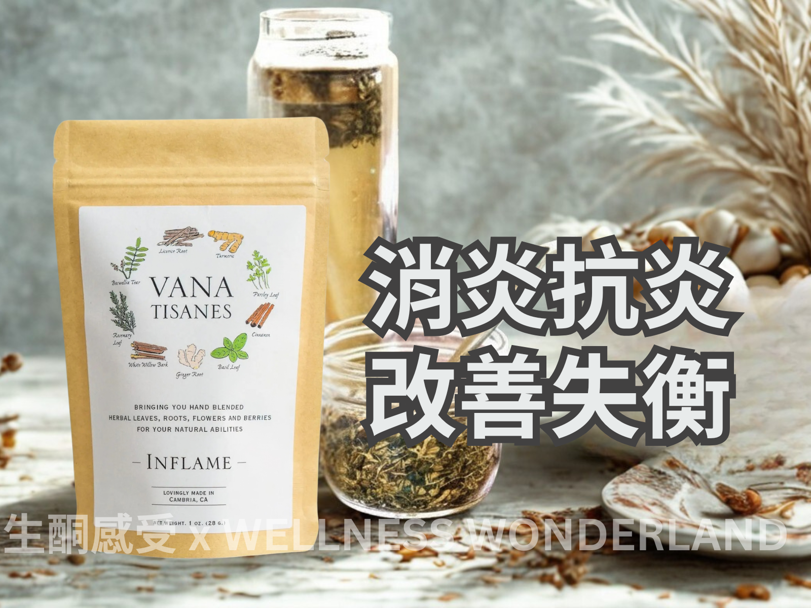 US Vana Tisanes<BR>Herbal Tea 28g (Inflame) Anti-inflammatory Formula